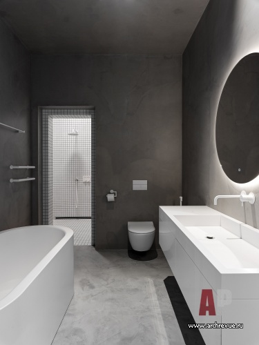 Фото интерьера ванной дома в стиле минимализм 