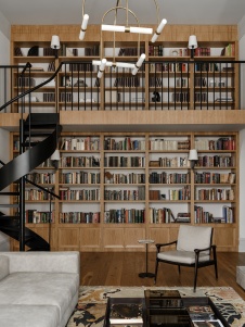Фото интерьера библиотеки дома в средиземноморском стиле