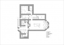 План цокольного этажа дома с мансардой. Общая площадь – 550 кв. м.
