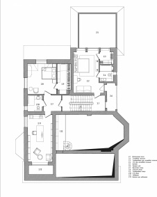 План второго этажа дома с мансардой. Общая площадь – 550 кв. м.