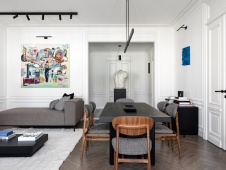 Фото интерьера гостиной квартиры в стиле фьюжн