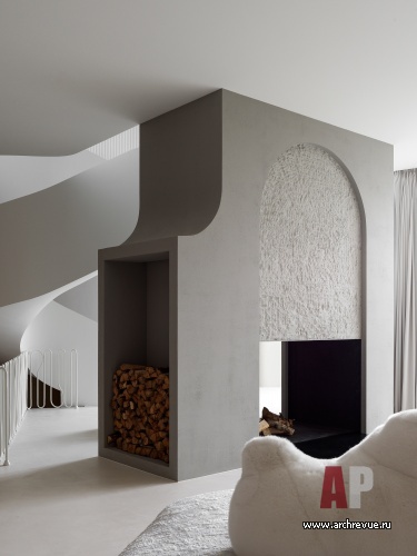 Фото интерьера каминной дома в стиле минимализм