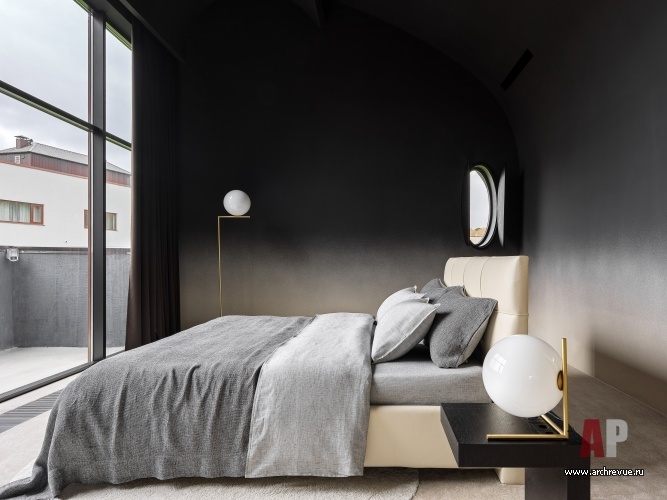 Фото интерьера спальни дома в стиле минимализм 