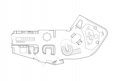 План первого этажа двухэтажного модернистского дома в Подмосковье.