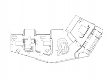 План второго этажа двухэтажного модернистского дома в Подмосковье.