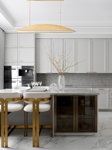 Фото интерьера кухни квартиры в американском стиле