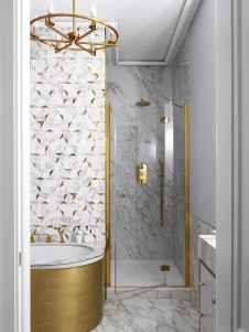 Фото интерьера санузла квартиры в американском стиле