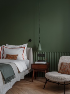 Фото интерьера спальни квартиры в стиле фьюжн