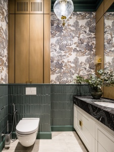 Фото интерьера гостевого санузла квартиры в стиле неоклассика