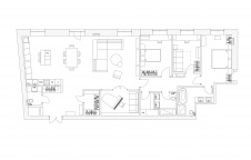 Планировка 4-х комнатной квартиры в дореволюционном доходном доме. Общая площадь – 160 кв. м.