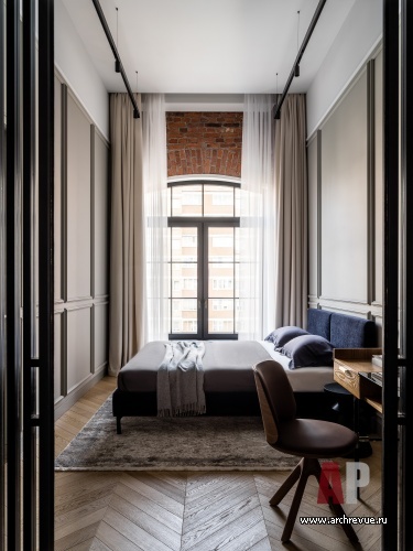 Фото интерьера спальни квартиры в стиле лофт 