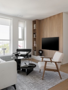 Фото интерьера гостиной квартиры в стиле минимализм 