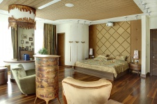 Фото интерьера спальни квартиры в стиле фьюжн
