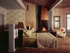 Фото интерьера спальни дома в стиле фьюжн