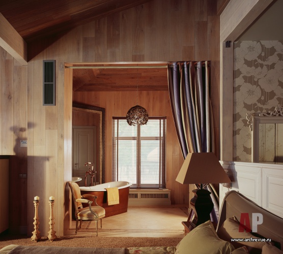 Фото интерьера спальни дома в стиле фьюжн