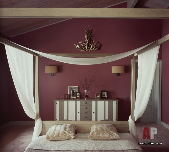 Фото интерьера спальни дома в стиле фьюжн