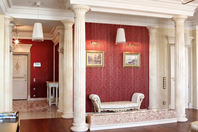 Фото гостиной. Фрагмент интерьера с использованием мозаики, архитектор Татьяна Божовская