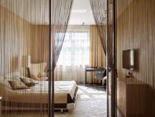 Фото интерьера спальни небольшой квартиры в современном стиле