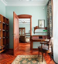 Фото интерьера кабинета небольшой квартиры в стиле модерн