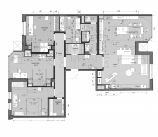Перепланировка семейной квартиры, общая площадь – 150 кв. м.