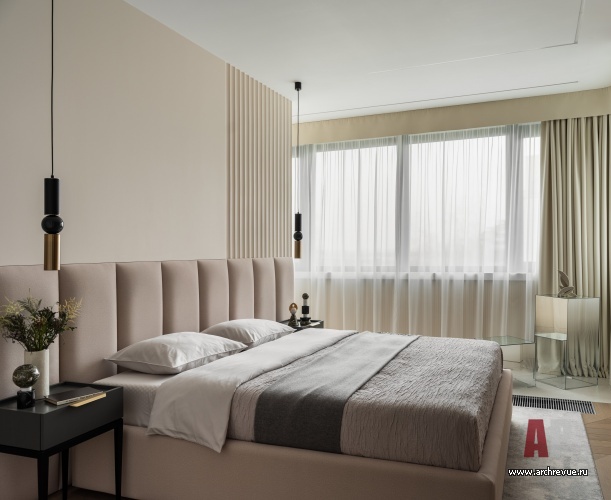 Фото интерьера спальни квартиры в современном стиле