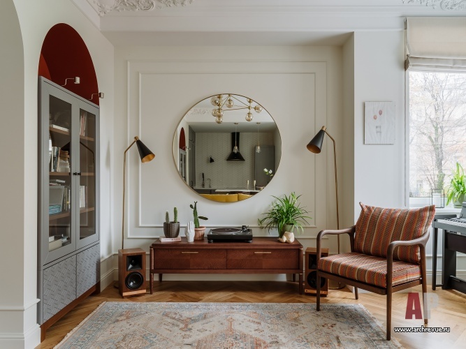 Фото интерьера зоны отдыха квартиры в стиле неоклассика