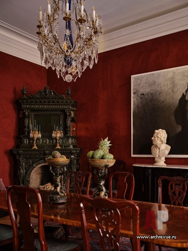 Фото интерьера каминной квартиры в классическом стиле