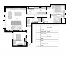 Перепланировка квартиры для семьи с двумя детьми на Пресне. Общая площадь – 160 кв. м.