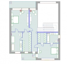 Планировка второго этажа небольшого двухэтажного дома.
