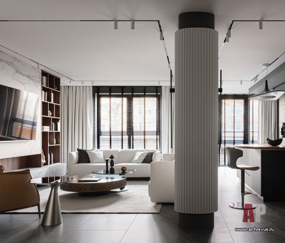 Фото интерьера гостиной квартиры в современном стиле