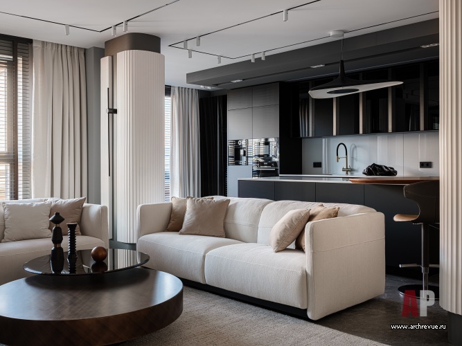 Фото интерьера гостиной квартиры в современном стиле