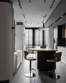 Фото интерьера кухни квартиры в современном стиле 