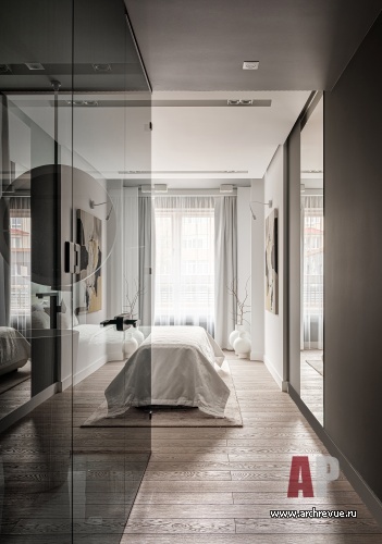 Фото интерьера спальни квартиры в современном стиле