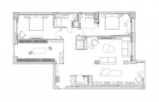 Перепланировка чытерхкомнатной квартиры в ЖК премиум-класса. Общая площадь - 150 кв. м.