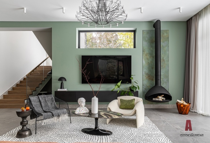 Фото интерьера каминной дома в стиле фьюжн