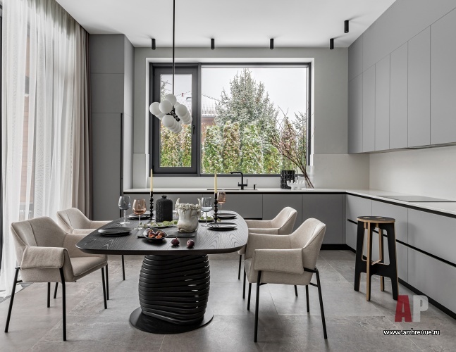 Фото интерьера кухни дома в стиле фьюжн