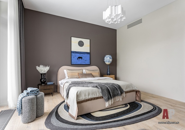 Фото интерьера спальни дома в стиле фьюжн