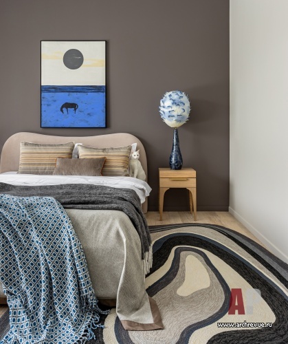 Фото интерьера спальни дома в стиле фьюжн