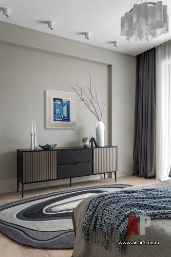 Фото интерьера спальни дома в стиле фьюжн