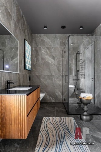 Фото интерьера санузла дома в стиле фьюжн