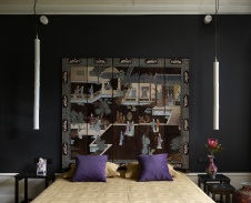 Фото интерьера спальни квартиры в стиле фьюжн