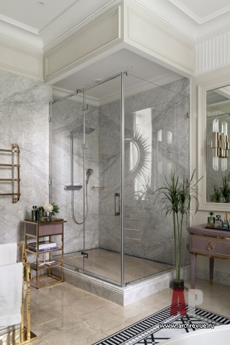 Фото интерьера санузла дома в стиле ар-деко 