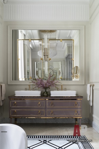 Фото интерьера санузла дома в стиле ар-деко 