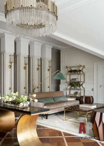 Фото интерьера зоны отдыха дома в стиле ар-деко 