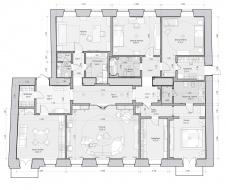 Перепланировка квартиры в историческом здании на Пречистенке.