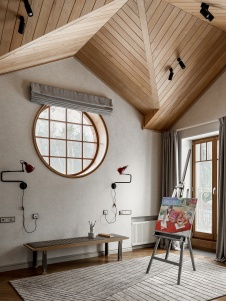 Фото интерьера мансарды дома в стиле фьюжн