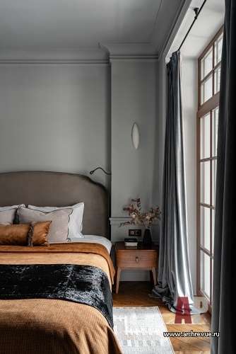Фото интерьера спальни квартиры в стиле фьюжн 