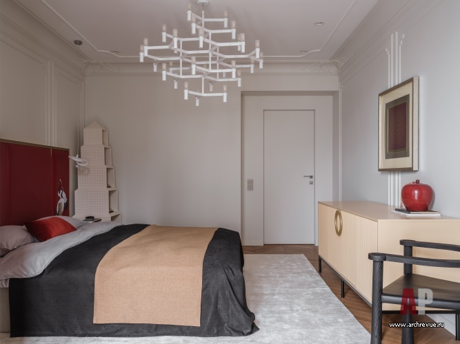 Фото интерьера спальни квартиры в стиле фьюжн