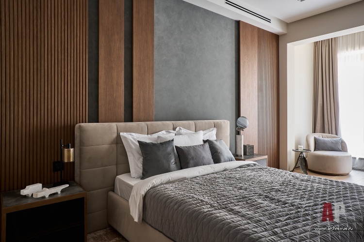 Фото интерьера спальни квартиры в современном стиле
