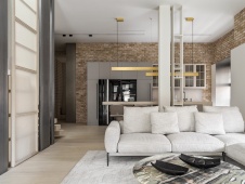 Фото интерьера гостиной квартиры в современном стиле 